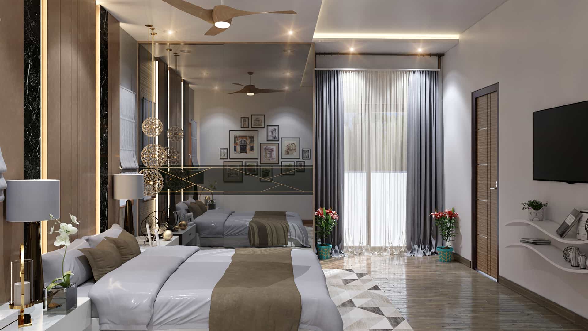 bedroom interior design visualization